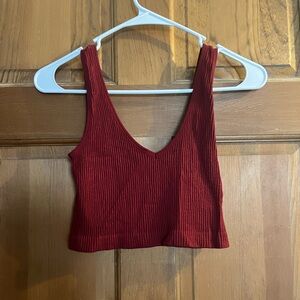 maroon ribbed tank top